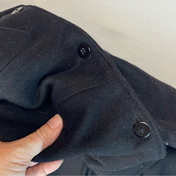 Esprit Women’s Winter Coat Mid Length Wool Blend With Hood Black XL - Picture 2 of 9